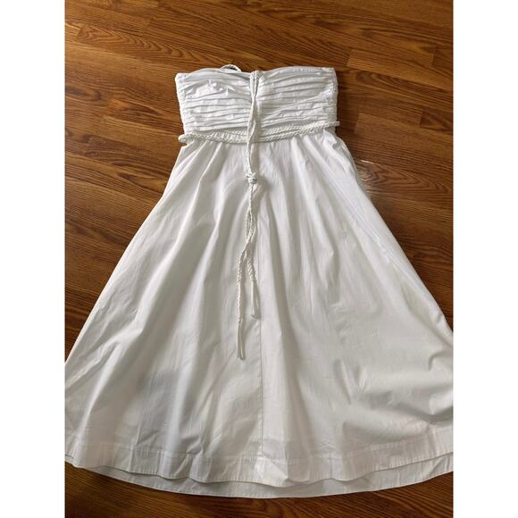 Veronica Beard white strapless halter midi TUCKER DRESS size 12 / large - Picture 11 of 13